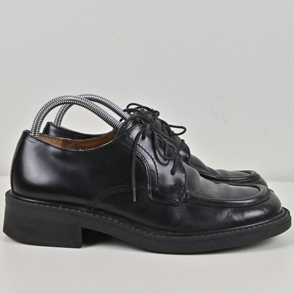 Giorgio Brutini Handcrafted Black Leather Apron Toe Derbies US 8 UK 7 Made Italy - Picture 6 of 16